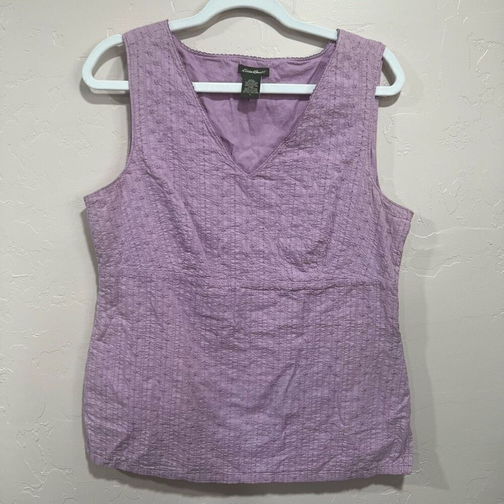 Eddie Bauer Purple Embroidered Tank Top